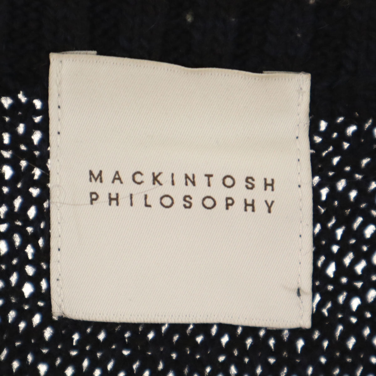 MACKINTOSH PHILOSOPHY マッキントッシュフィロソフィー 長袖 アラン セーター 38 ネイビー ニット レディース