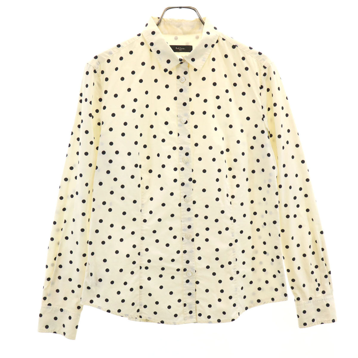 Paul Smith BLACK ポールスミス ブラック ドット柄 長袖 シャツ 42 生成り 水玉 レディース