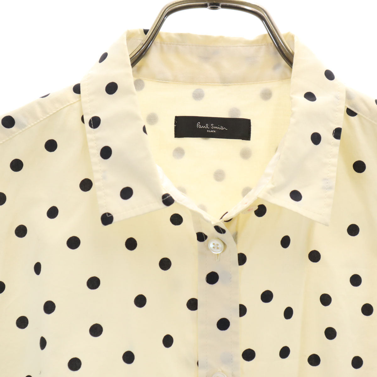 Paul Smith BLACK ポールスミス ブラック ドット柄 長袖 シャツ 42 生成り 水玉 レディース