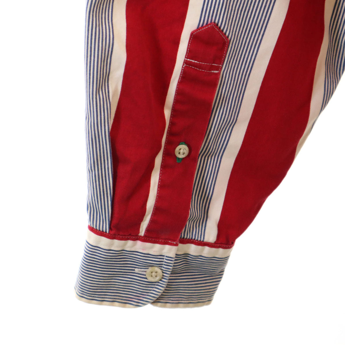 TOMMY HILFIGER トミーヒルフィガー 90s オールド ストライプ柄 長袖 ボタンダウンシャツ L レッド メンズ
