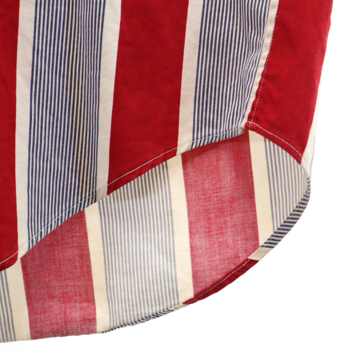 TOMMY HILFIGER トミーヒルフィガー 90s オールド ストライプ柄 長袖 ボタンダウンシャツ L レッド メンズ