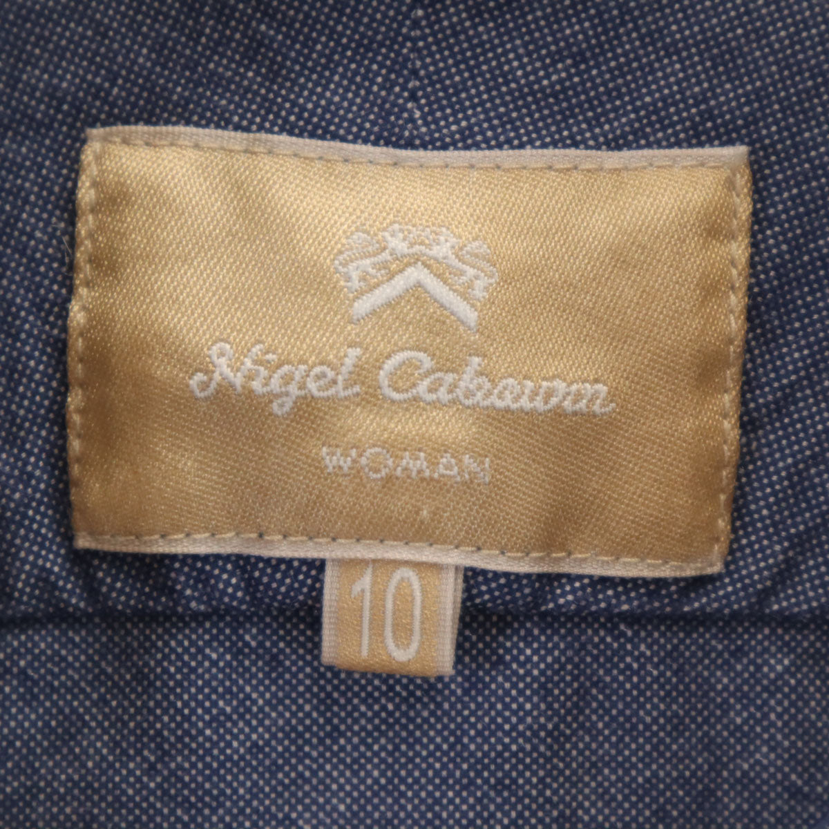 Nigel Cabourn ナイジェルケーボン 日本製 長袖 シャツ 10 ネイビー レディース