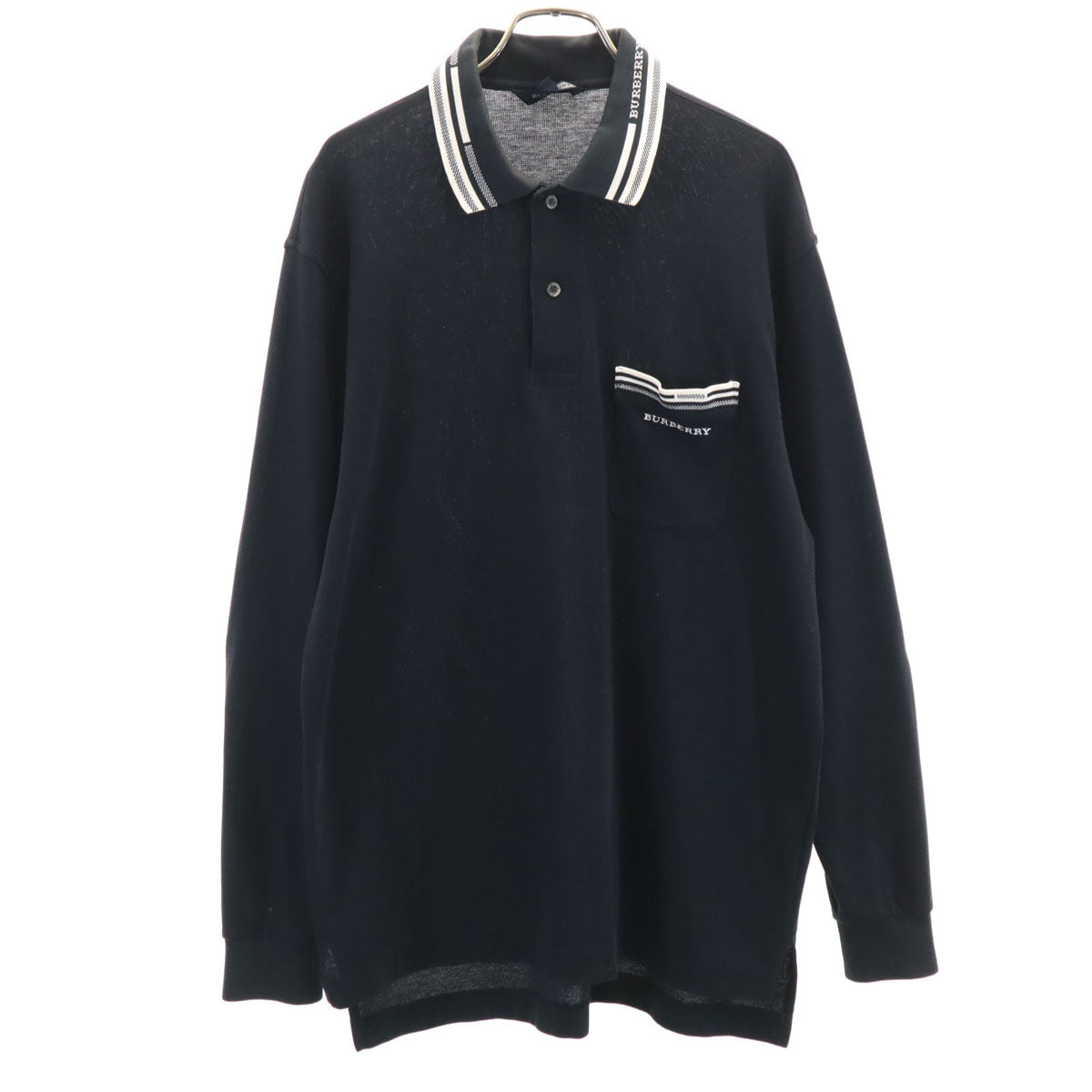 BURBERRY GOLF バーバリーゴルフ 長袖 ポロシャツ L ブラック メンズ