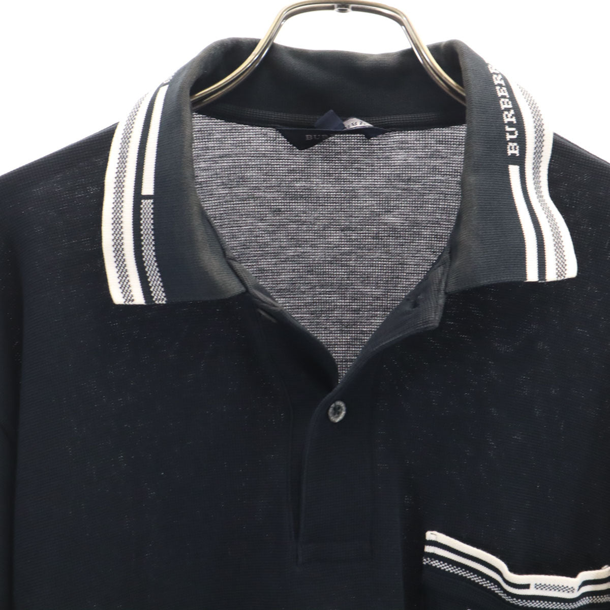 BURBERRY GOLF バーバリーゴルフ 長袖 ポロシャツ L ブラック メンズ