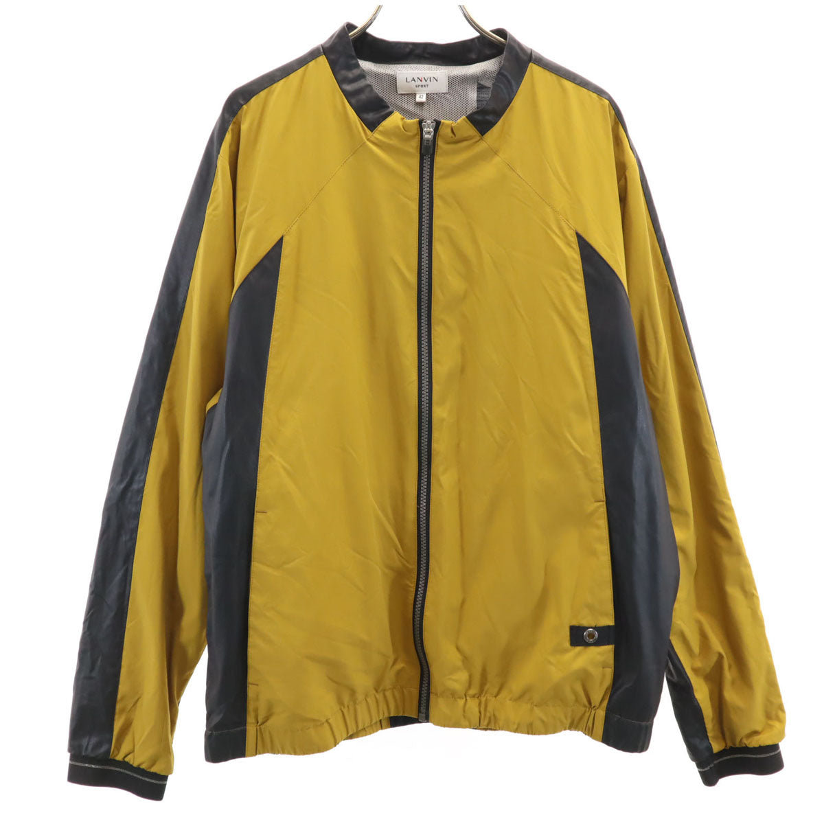 LANVIN SPORT ランバンスポール フェイクレザー切替 ブルゾン 42 マスタード メンズ