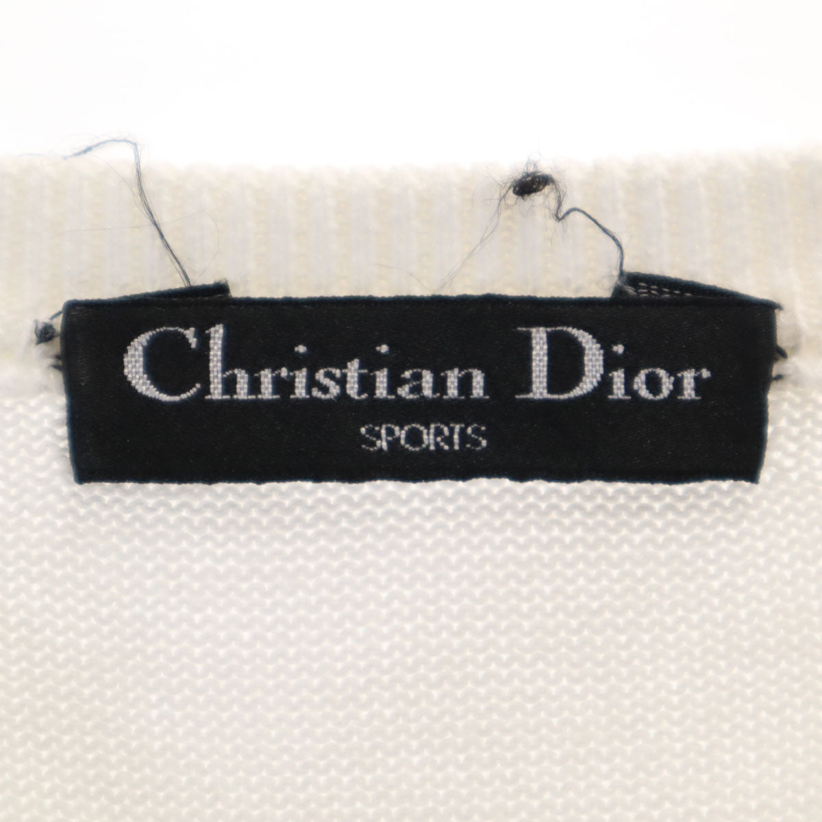 Christian Dior SPORTS クリスチャンディオールスポーツ 90s オールド Vネック ニットベスト L ホワイト メンズ