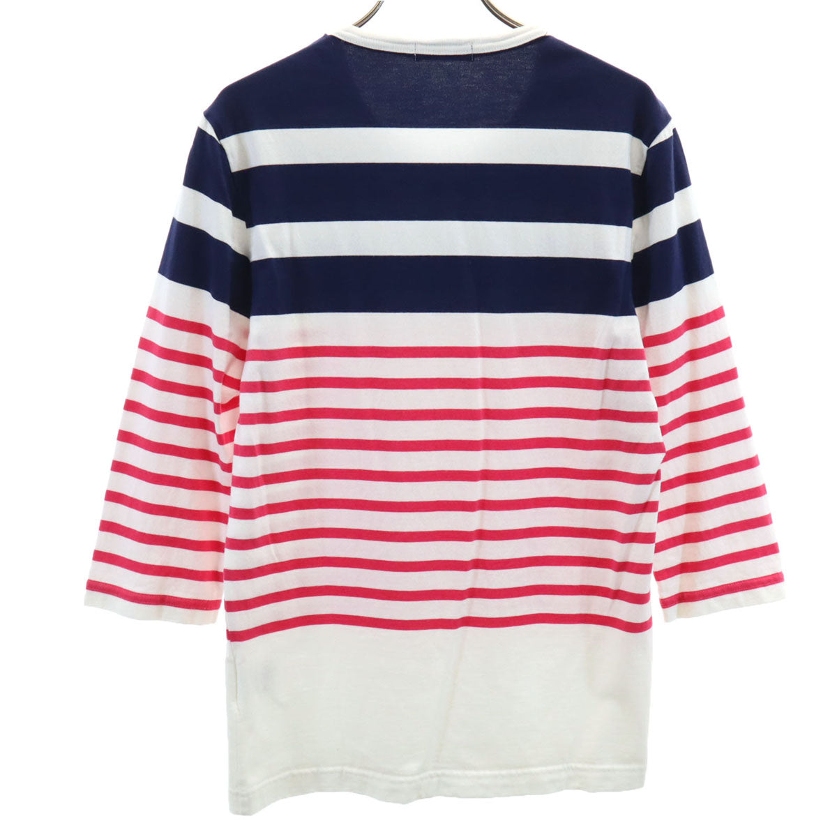 BURBERRY BLACK LABEL バーバリーブラックレーベル ボーダー柄 7分袖 Tシャツ 2 ホワイト 三陽商会 レディース