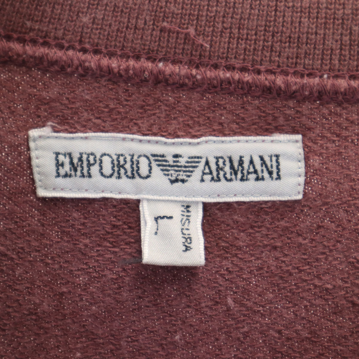 Emporio Armani エンポリオアルマーニ 90s イタリア製 オールド 長袖 スウェット トレーナー L ボルドー系 メンズ