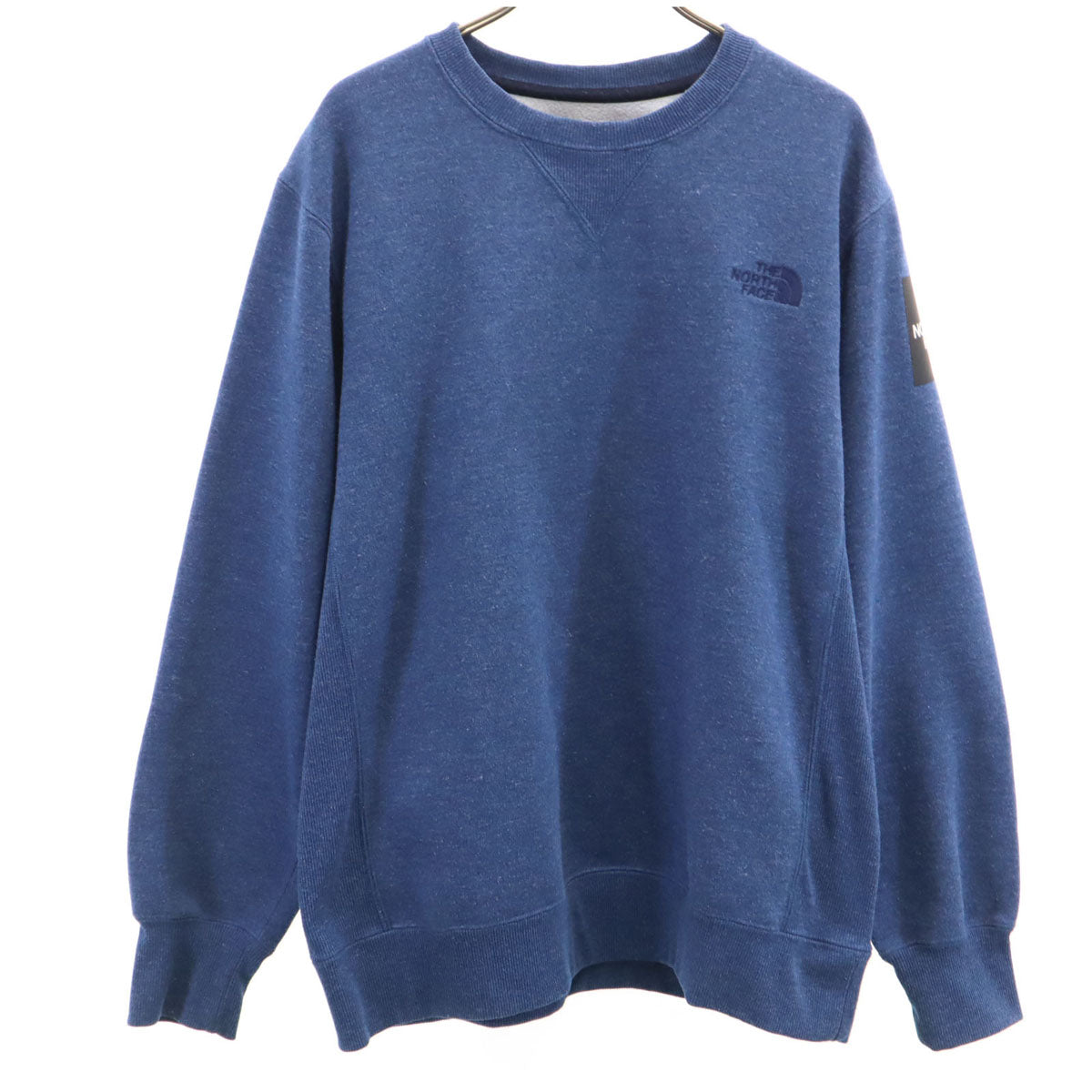 THE NORTH FACE ノースフェイス スクエアロゴ 長袖 スウェット トレーナー XL 青紺系 NT61931 アウトドア 裏起毛 メンズ