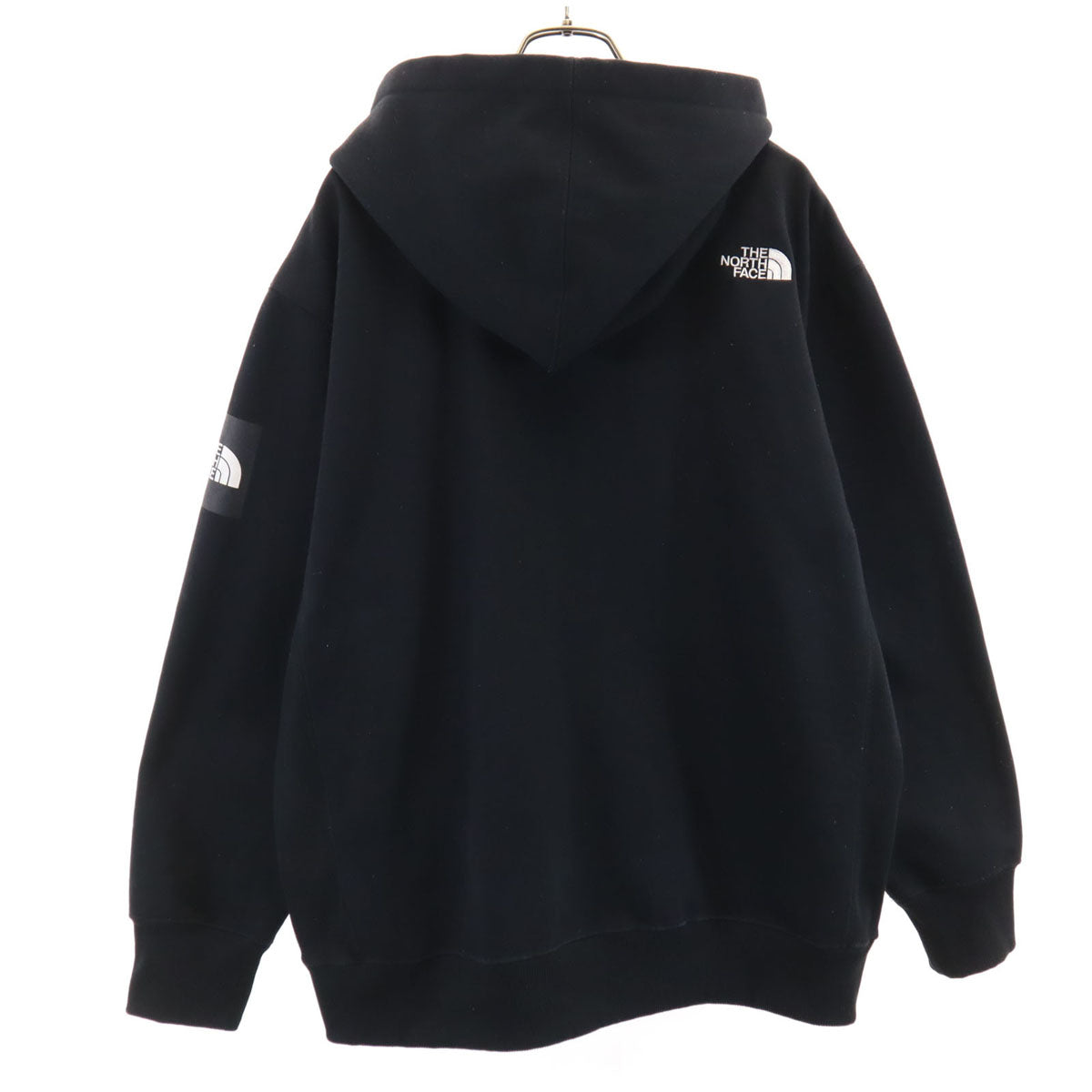 THE NORTH FACE ノースフェイス スクエアロゴ 長袖 スウェット ジップパーカー XL ブラック NT61836 アウトドア 裏起毛 メンズ