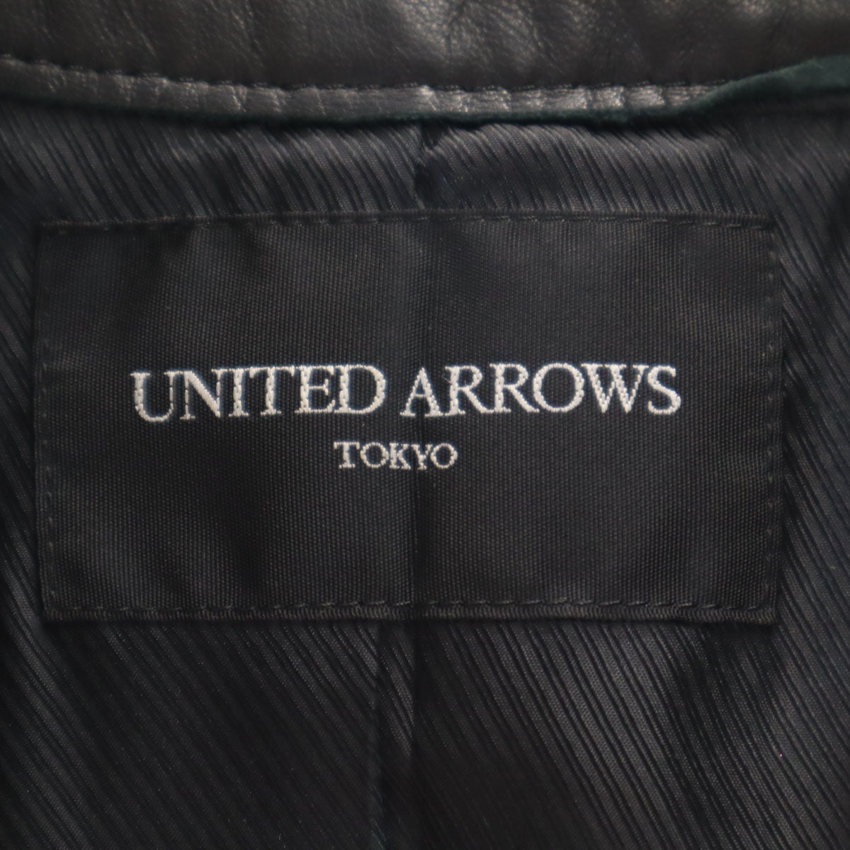 UNITED ARROWS ユナイテッドアローズ 羊革レザー シングルライダースジャケット 38 ブラック レディース