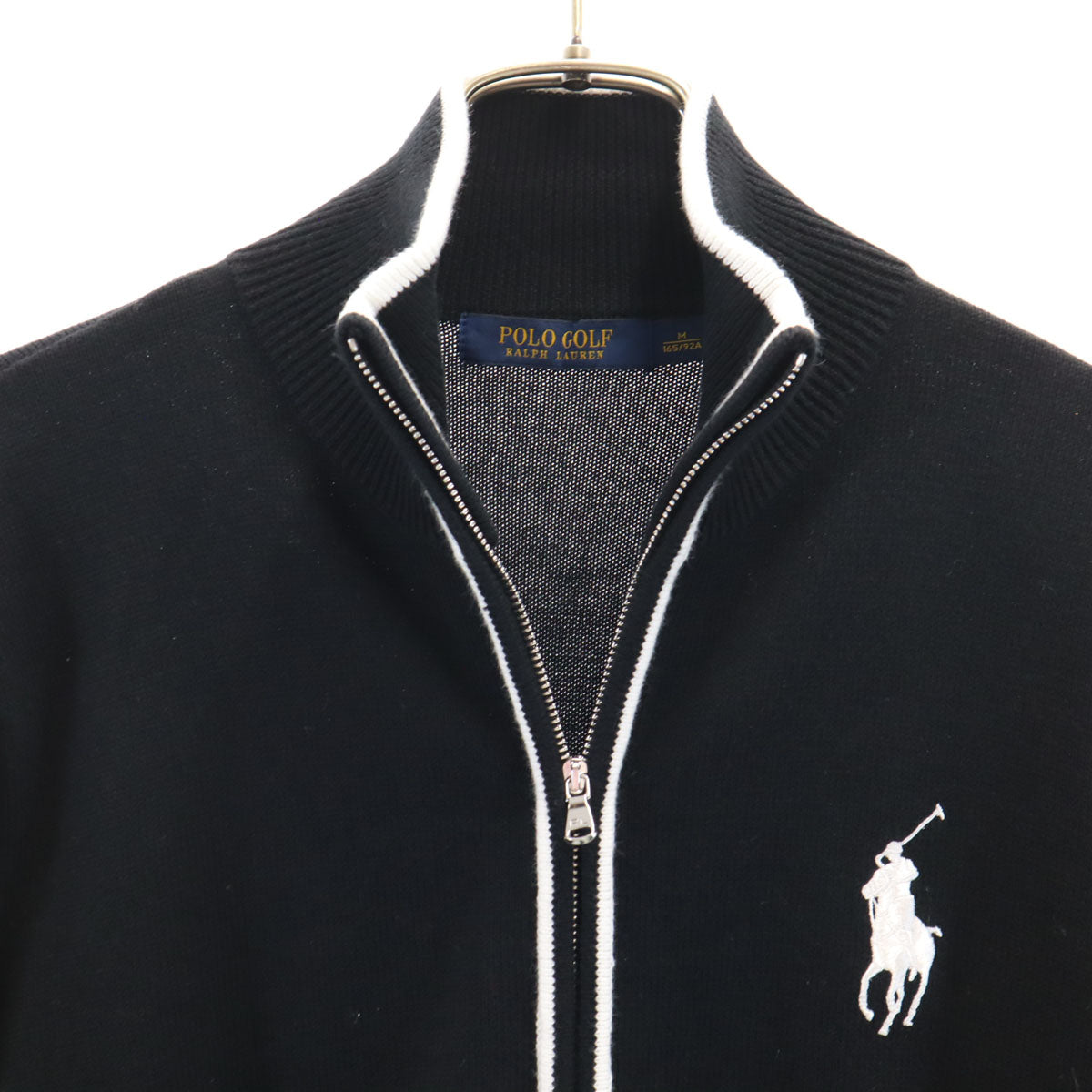 未使用 POLO GOLF RALPH LAUREN ポロゴルフラルフローレン 長袖 ニット ジップジャケット M ブラック メンズ