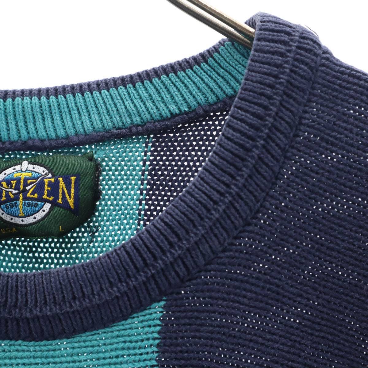 Jantzen ジャンセン 90s オールド ストライプ柄 長袖 ニット L メンズ