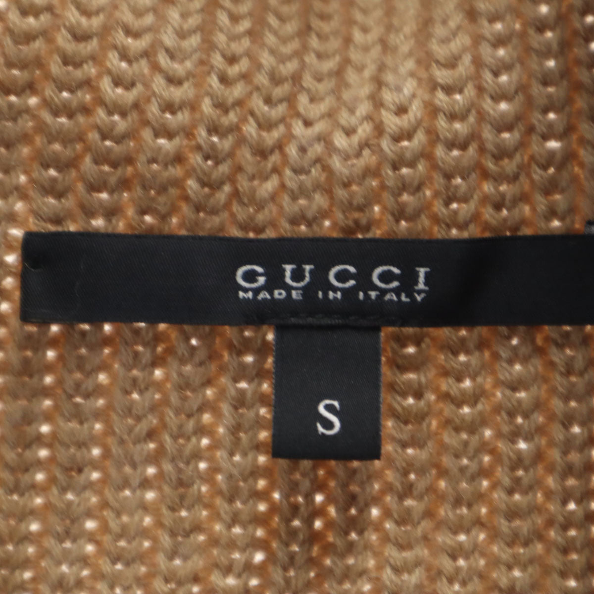 GUCCI グッチ イタリア製 ウールブレンド 長袖 モックネック セーター S ベージュ メンズ
