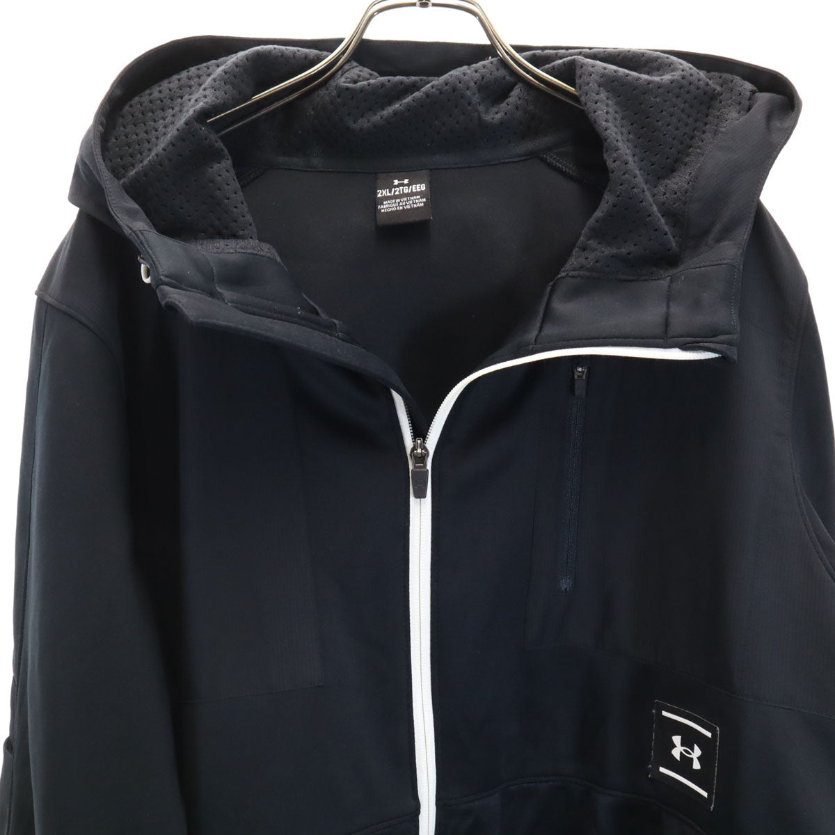 UNDER ARMOUR アンダーアーマー 長袖 ジップパーカー 上下 セットアップ 2XL ブラック ジャージ メンズ