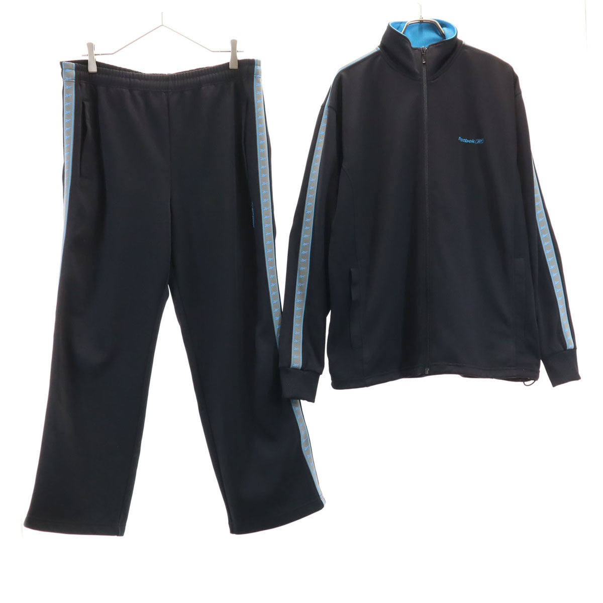 Reebok リーボック トラックジャケット 上下 セットアップ L/XL ブラック ジャージ メンズ