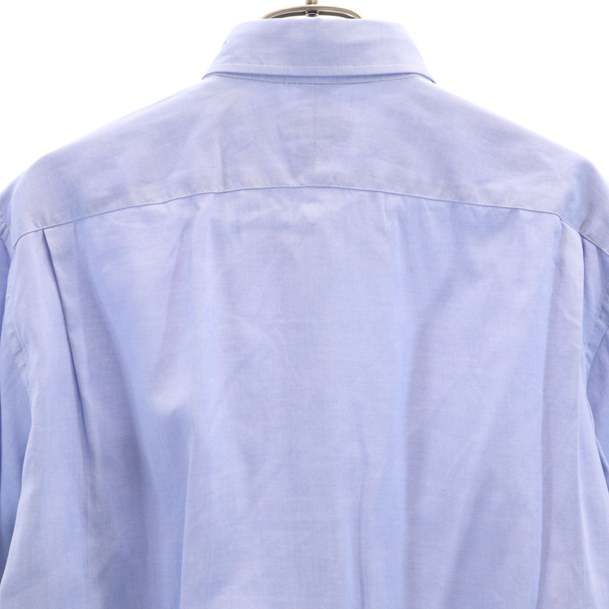HERMES エルメス 90s フランス製 長袖 ボタンダウンシャツ 40 ブルー系 メンズ
