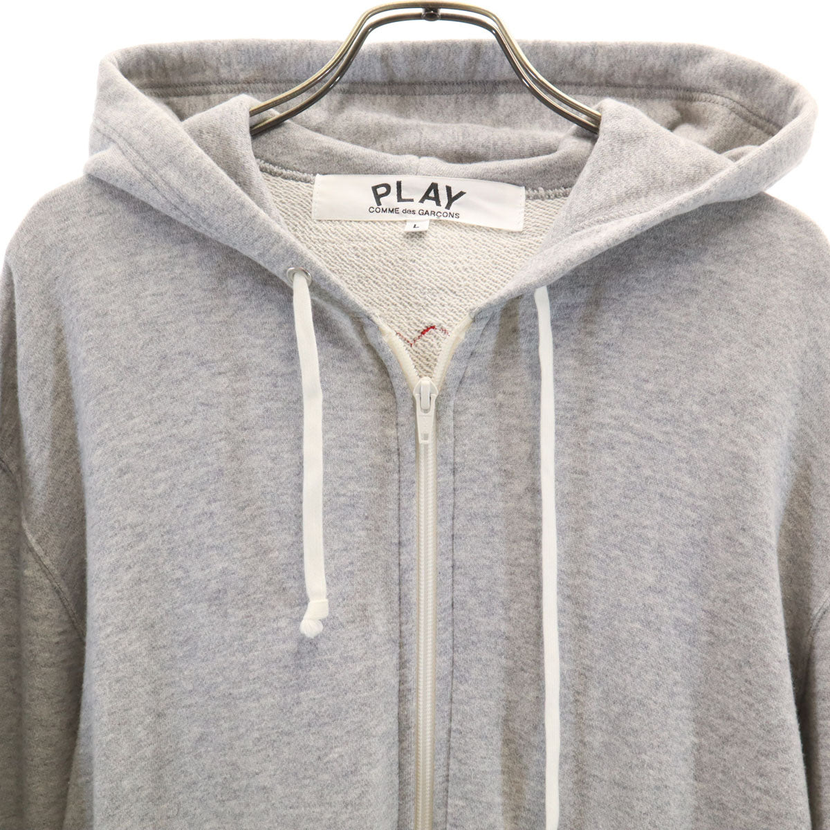 PLAY COMME des GARCONS プレイコムデギャルソン 2024年 日本製 長袖 スウェット ジップパーカー L グレー メンズ