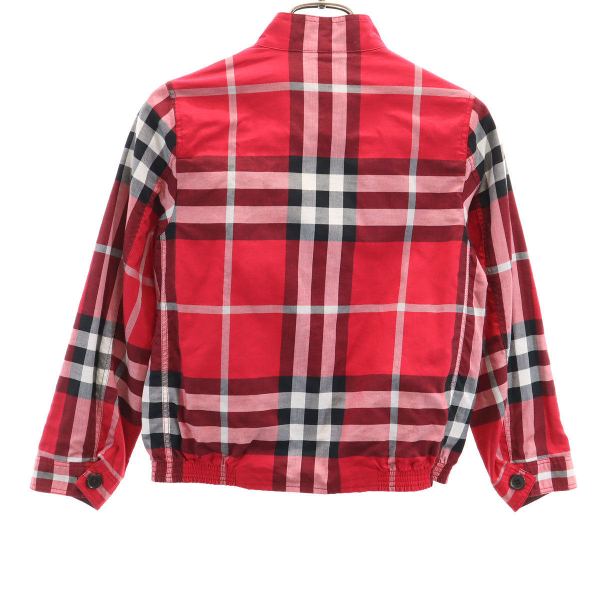 美品 BURBERRY LONDON バーバリーロンドン チェック柄 リバーシブル ジャケット 130 レッド系 三陽商会 キッズ