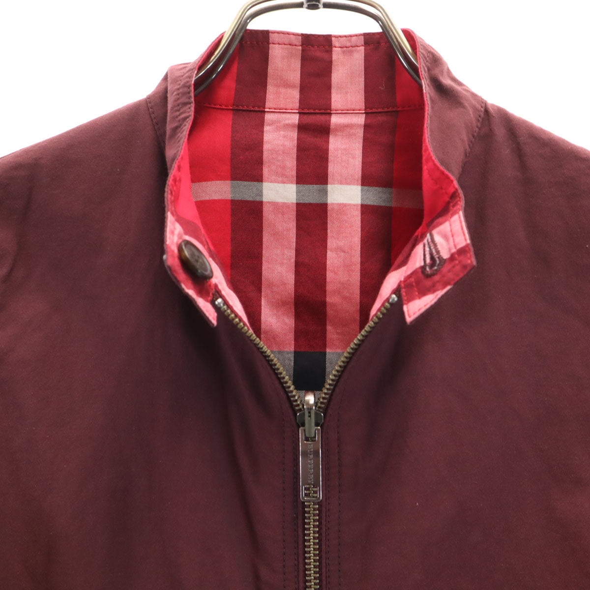 美品 BURBERRY LONDON バーバリーロンドン チェック柄 リバーシブル ジャケット 130 レッド系 三陽商会 キッズ
