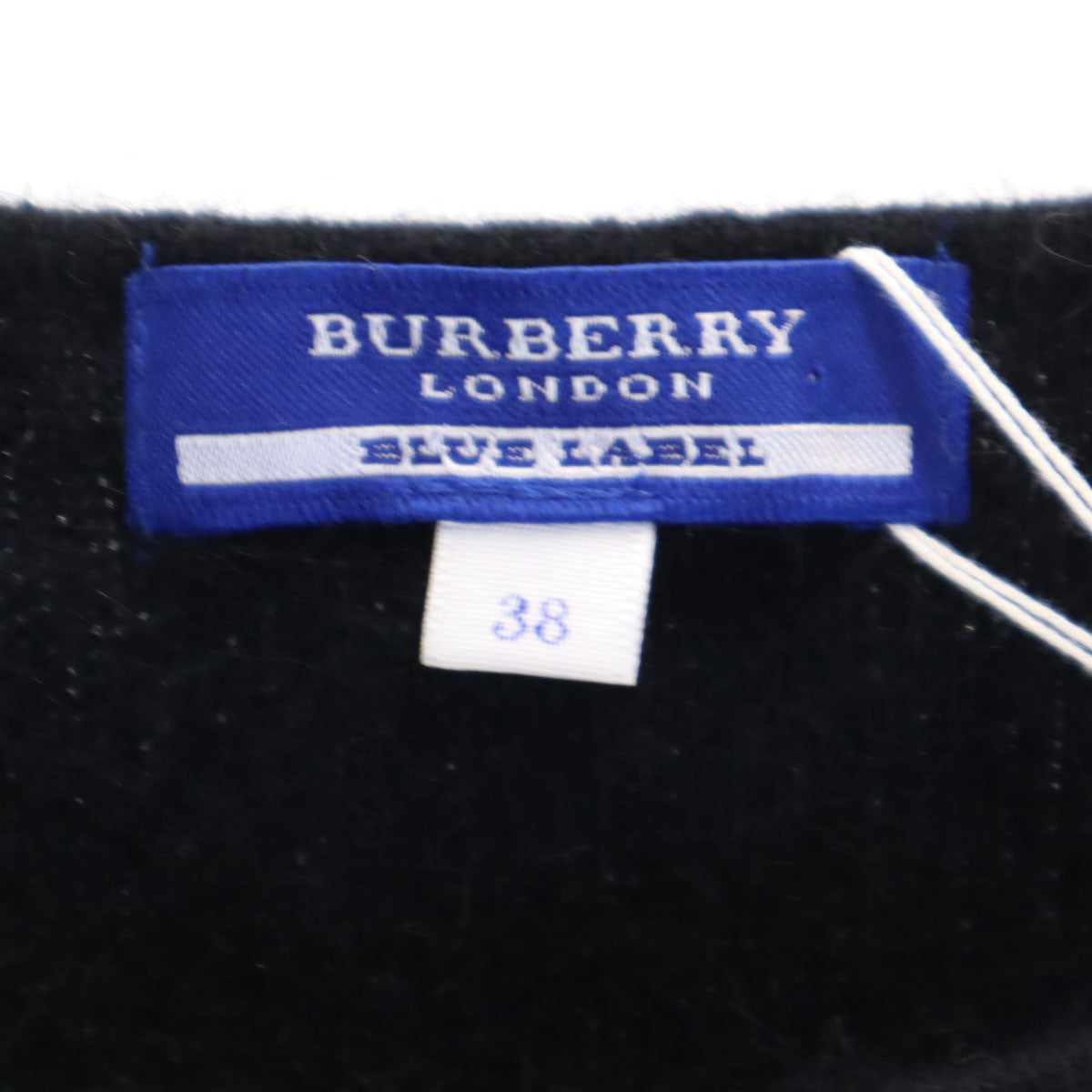 未使用 BURBERRY LONDON BLUE LABEL バーバリー ロンドン ブルーレーベル アンゴラブレンド ニット キャミソール 38 ブラック 三陽商会 レディース