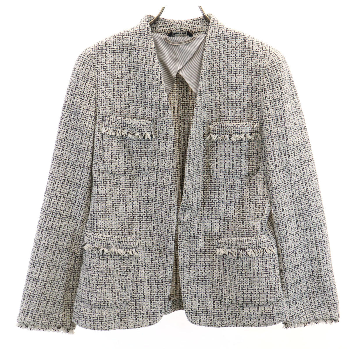 MAX MARA Weekend マックスマーラウィークエンド ポーランド製 ツイードジャケット 42 ホワイト レディース