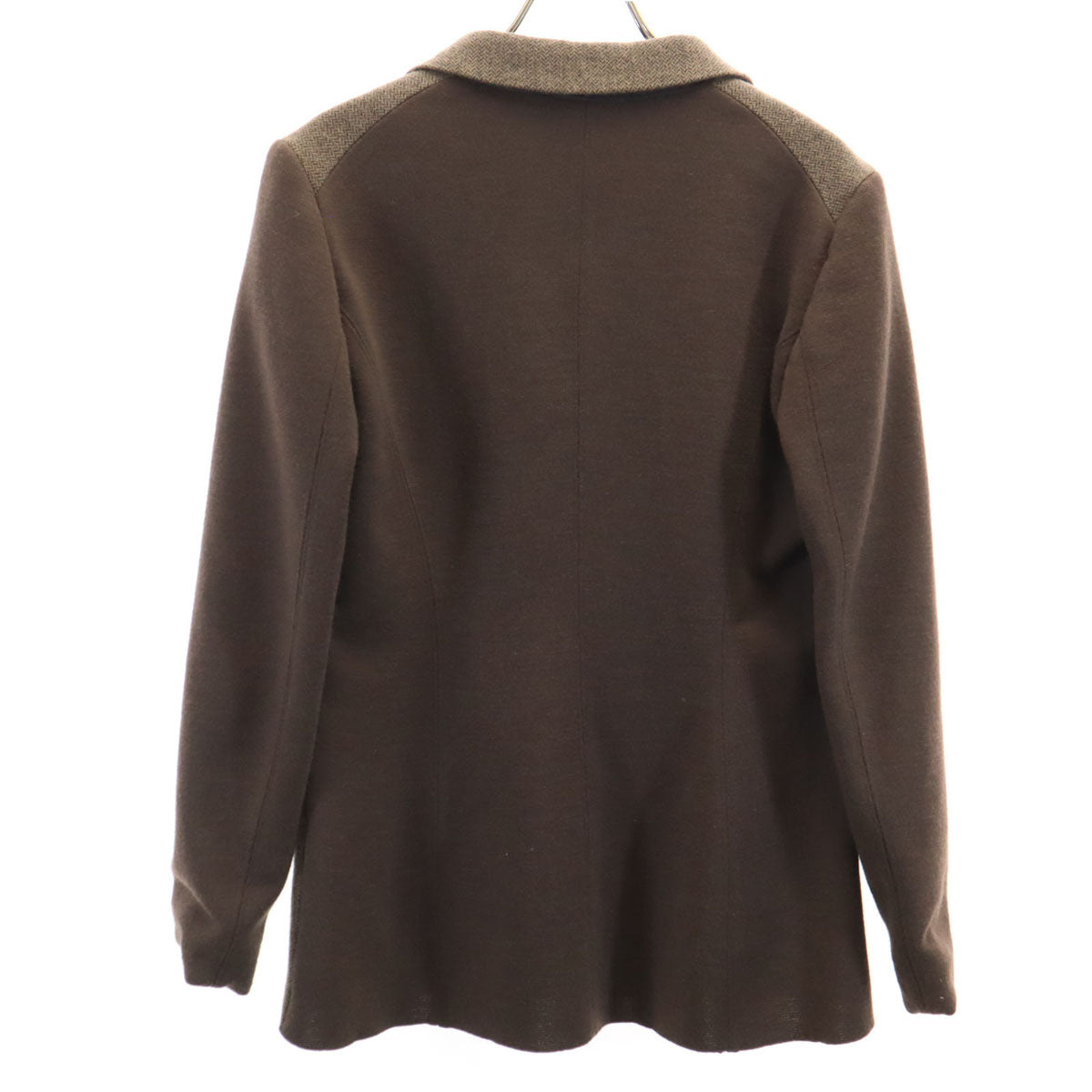 MAX MARA Weekend マックスマーラウィークエンド ヘリンボーン ニット切替 テーラードジャケット 42 ブラウン アンコン レディース