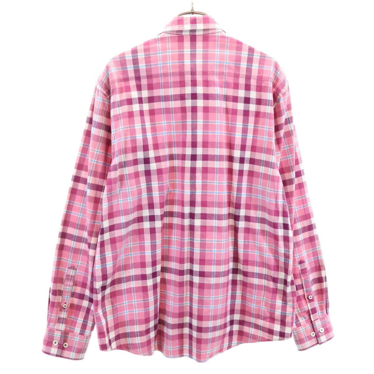 BURBERRY BLACK LABEL バーバリーブラックレーベル チェック柄 長袖 コットンシャツ 3 ピンク 三陽商会 メンズ