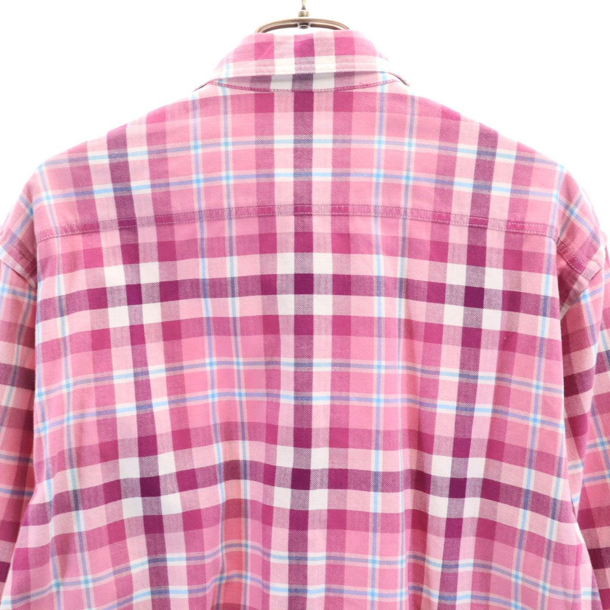 BURBERRY BLACK LABEL バーバリーブラックレーベル チェック柄 長袖 コットンシャツ 3 ピンク 三陽商会 メンズ
