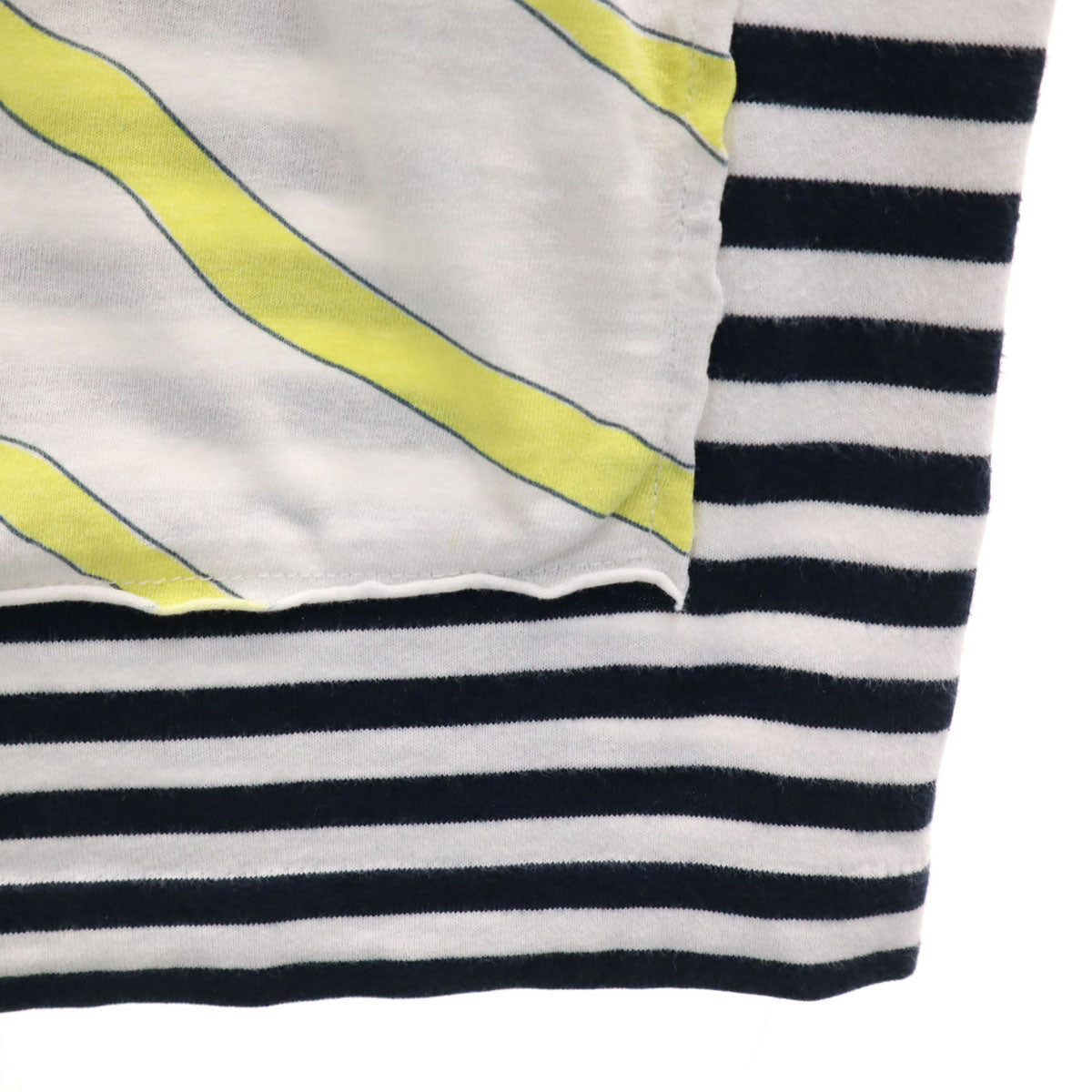 GOOD DESIGN SHOP COMME des GARCONS グッドデザインショップ コムデギャルソン 2015年 日本製 ボーダー柄 7分袖 Tシャツ M ホワイト レディース