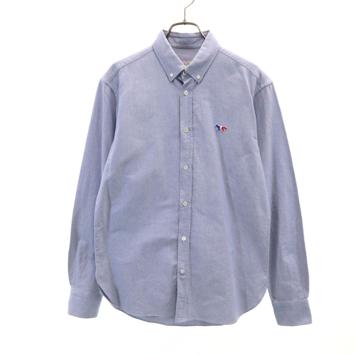 MAISON KITSUNE メゾンキツネ イタリア製 長袖 オックスフォード ボタンダウンシャツ 39 ブルー系 メンズ