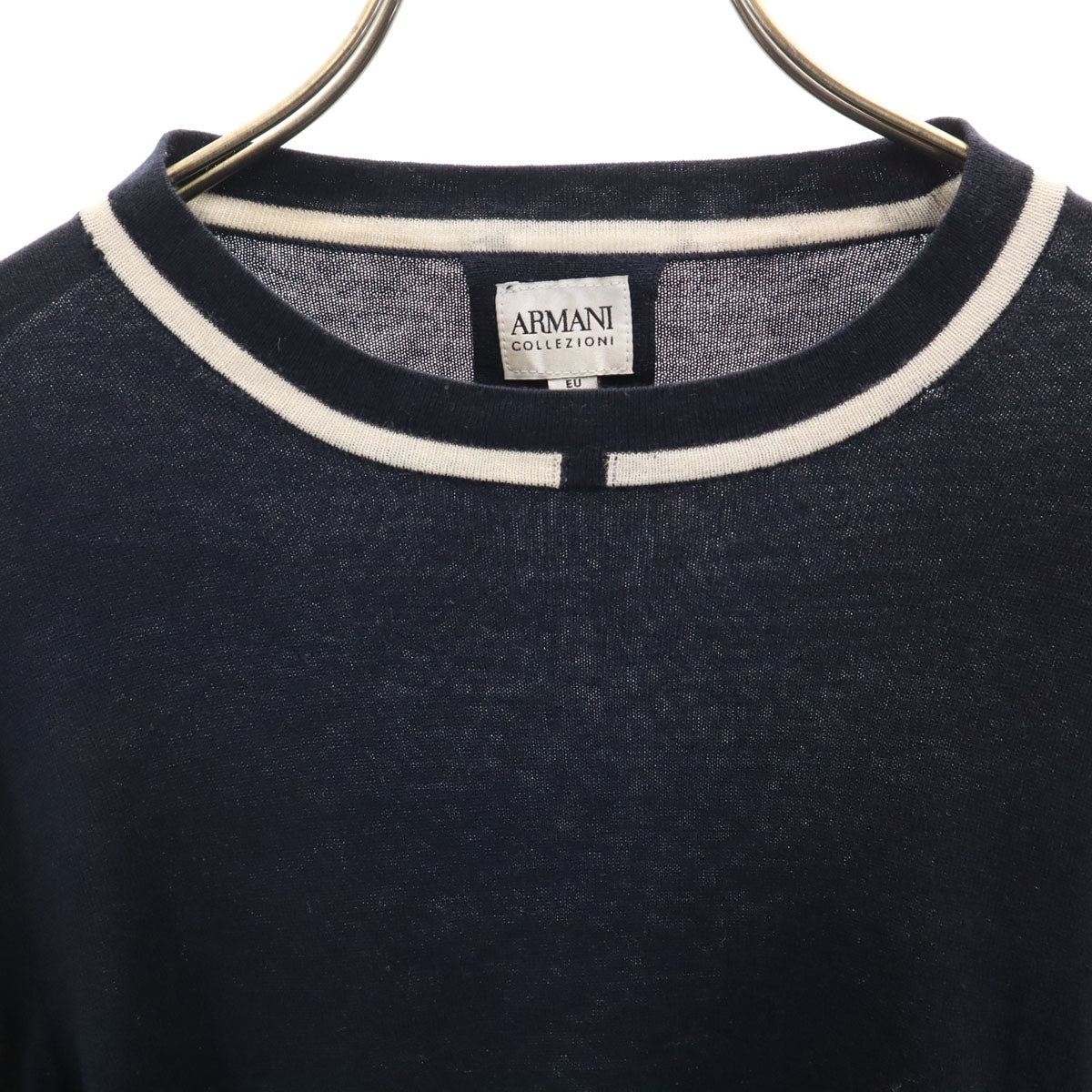 ARMANI COLLEZIONI アルマーニコレッツォーニ シルクブレンド 長袖 ニット 48 ブラック メンズ
