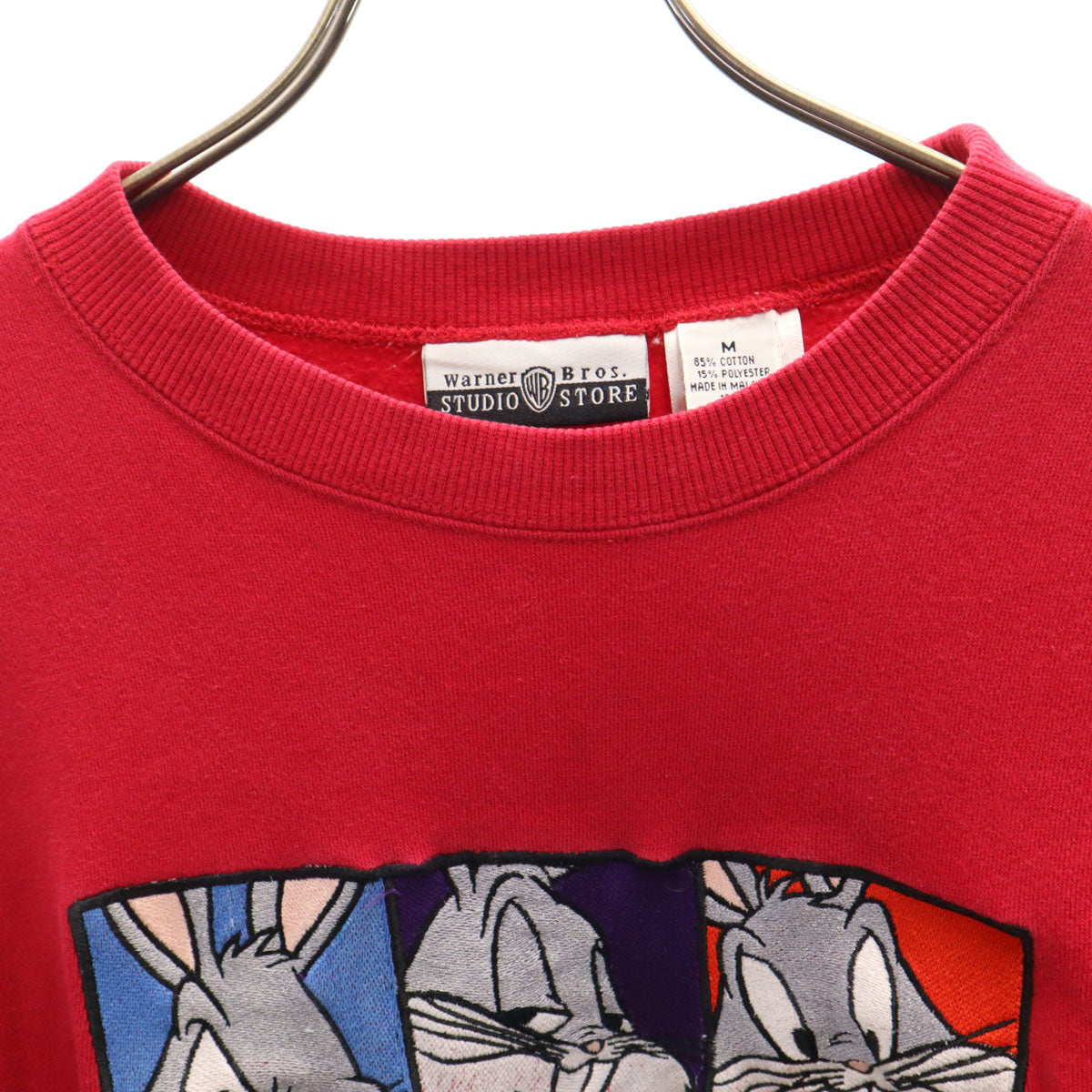 Warner Bros studio store ワーナー ブラザース スタジオ ストア 90s オールド バックスバニー 長袖 スウェット トレーナー M レッド メンズ