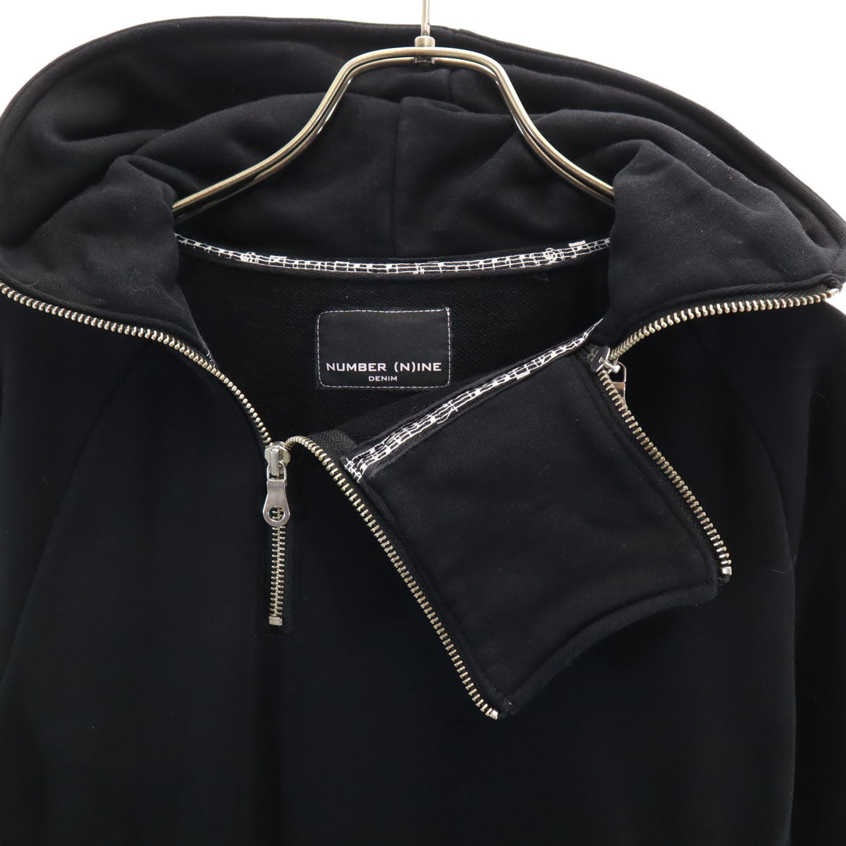 NUMBER (N)INE DENIM ナンバーナイン デニム 長袖 Wジップ スウェットパーカー S ブラック メンズ