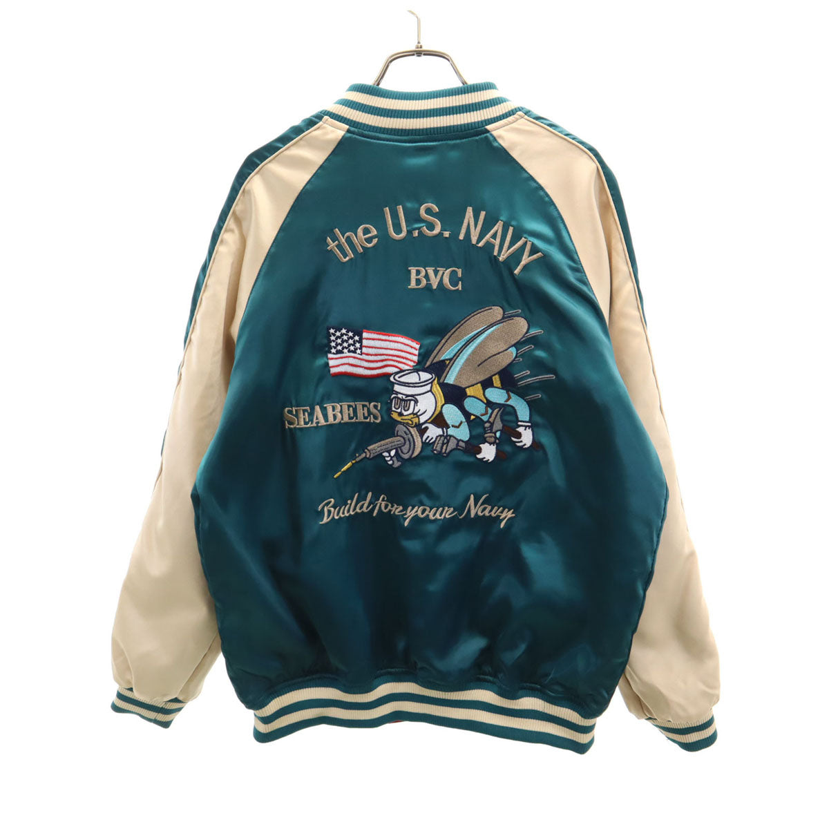 STRUGGLE FAMILY ストラグルファミリー U.S.NAVY リバーシブル スカジャン XL グリーン メンズ