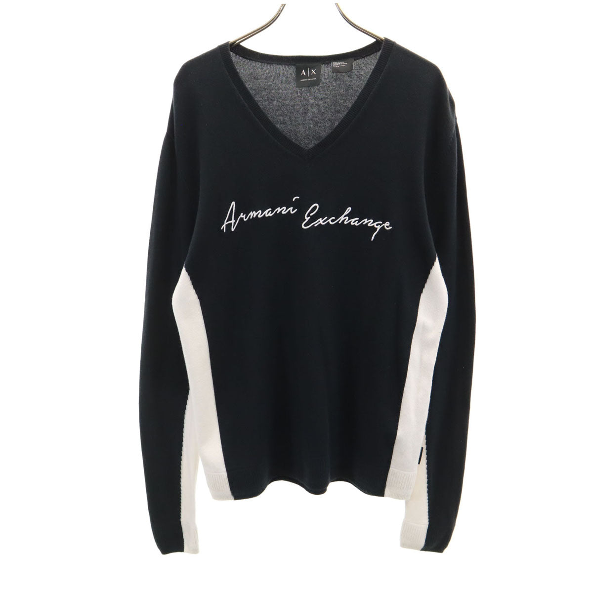 ARMANI EXCHANGE アルマーニエクスチェンジ 長袖 Vネック ニット M ブラック セーター メンズ