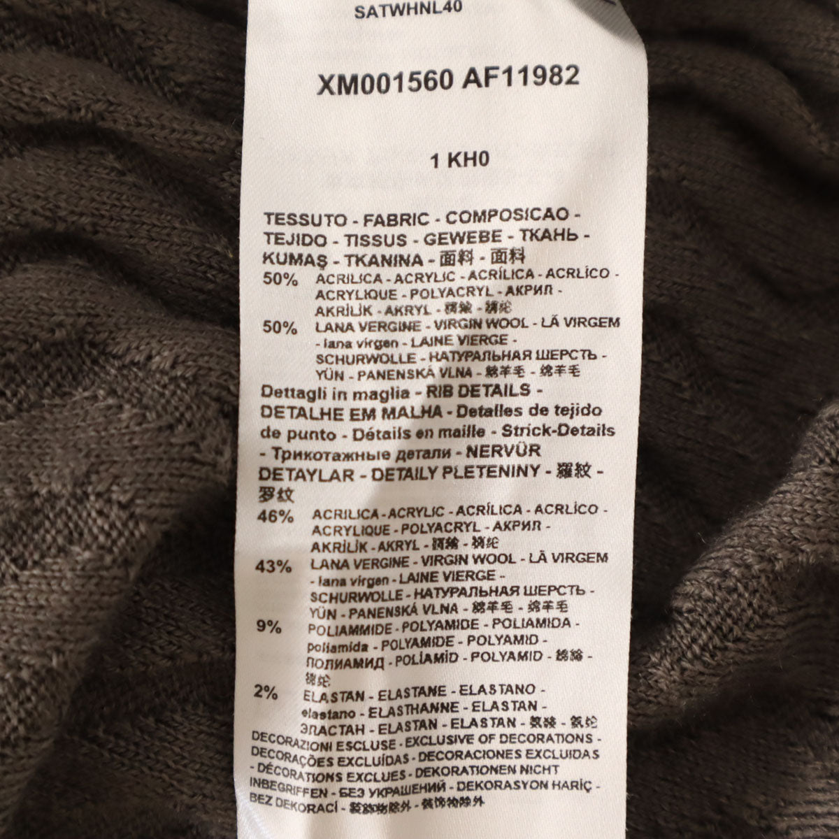 ARMANI EXCHANGE アルマーニエクスチェンジ 長袖 ウェーブリブ ニット M チャコールグレー セーター メンズ