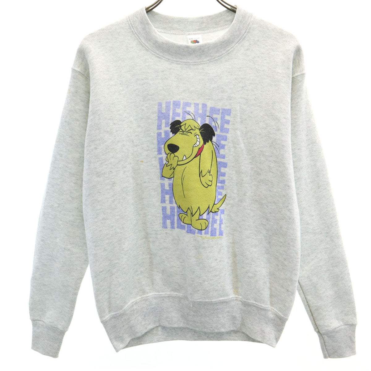 FRUIT OF THE LOOM フルーツオブザルーム 90s USA製 オールド チキチキマシン猛レース ケンケン 長袖 スウェット トレーナー 14-16 グレー 裏起毛 キッズ