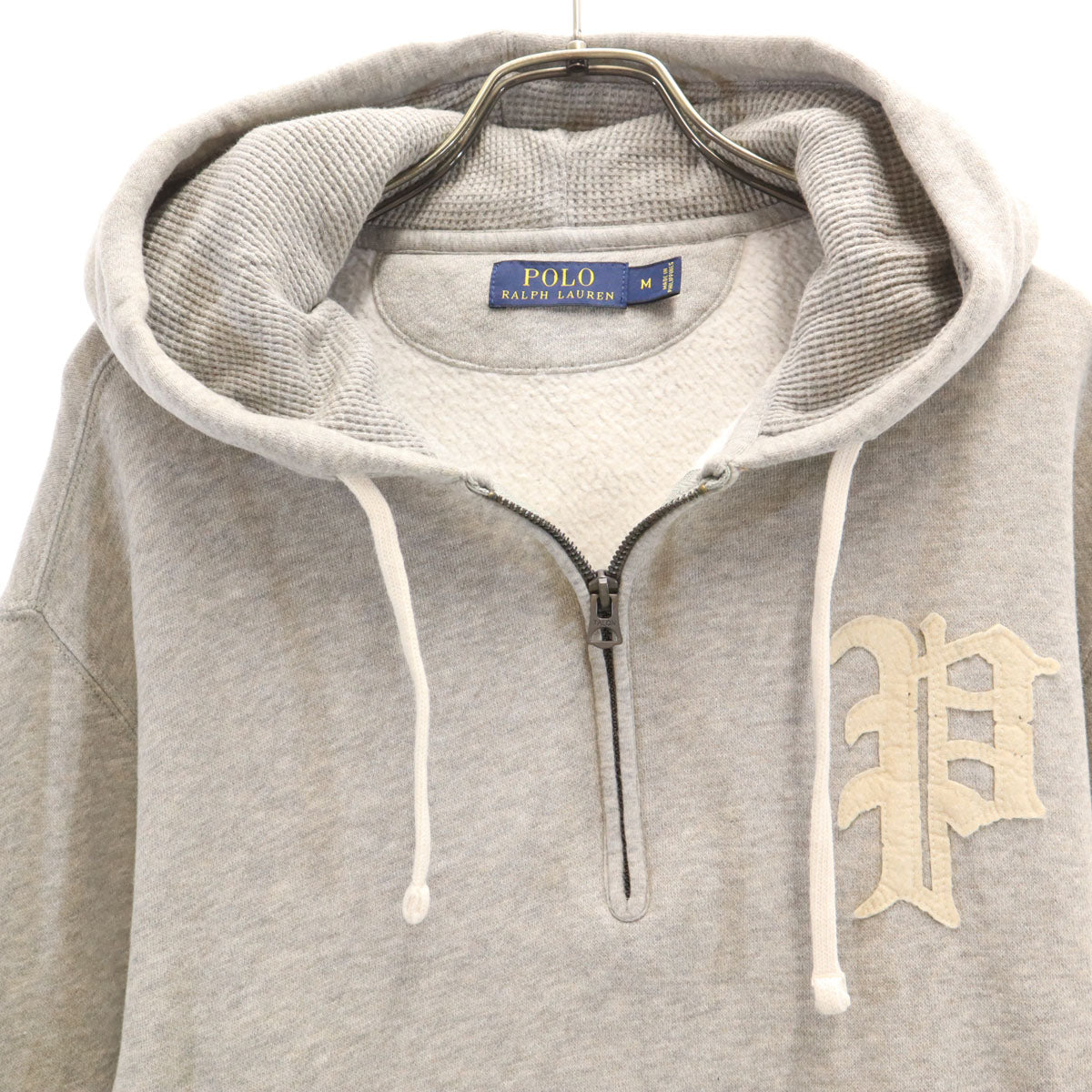 POLO RALPH LAUREN ポロラルフローレン 長袖 ハーフジップ スウェットパーカー M グレー 裏起毛 メンズ