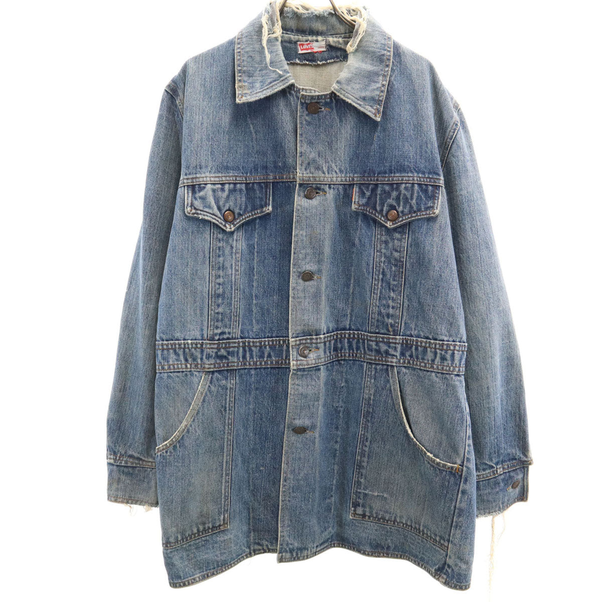 Levi's リーバイス 70s ヴィンテージ ブッシュジャケット ロング デニムジャケット L ウォッシュブルー ジージャン レディース