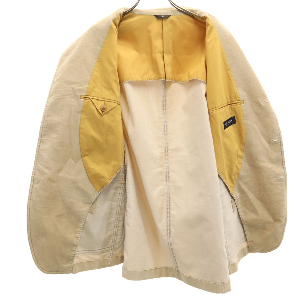 LANVIN LA COLLECTION ランバンコレクション 日本製 コーデュロイ テーラードジャケット 48 ベージュ メンズ