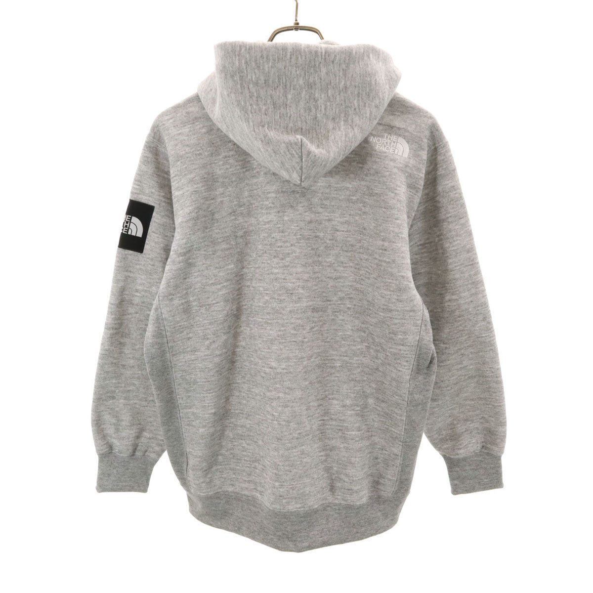THE NORTH FACE ノースフェイス スクエアロゴ 長袖 スウェット ジップパーカー S グレー NT62132 アウトドア 裏起毛 メンズ