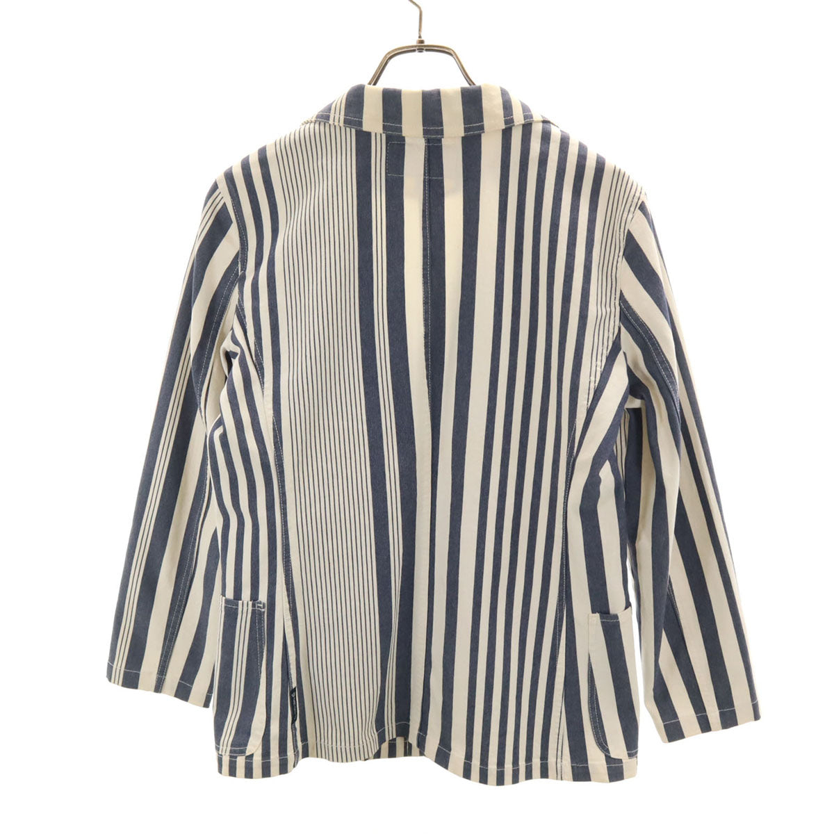 ARMANI JEANS アルマーニジーンズ イタリア製 ストライプ柄 テーラードジャケット 38 アイボリー レディース