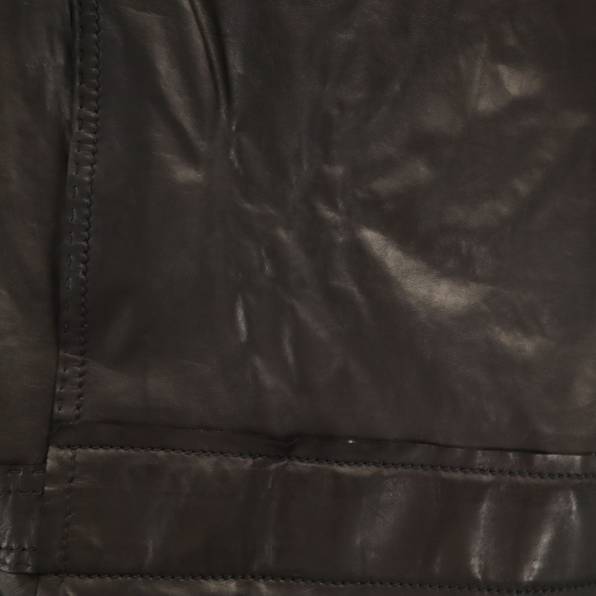 LANVIN ランバン イタリア製 カーフスキン レザー ベスト 44 ブラック メンズ