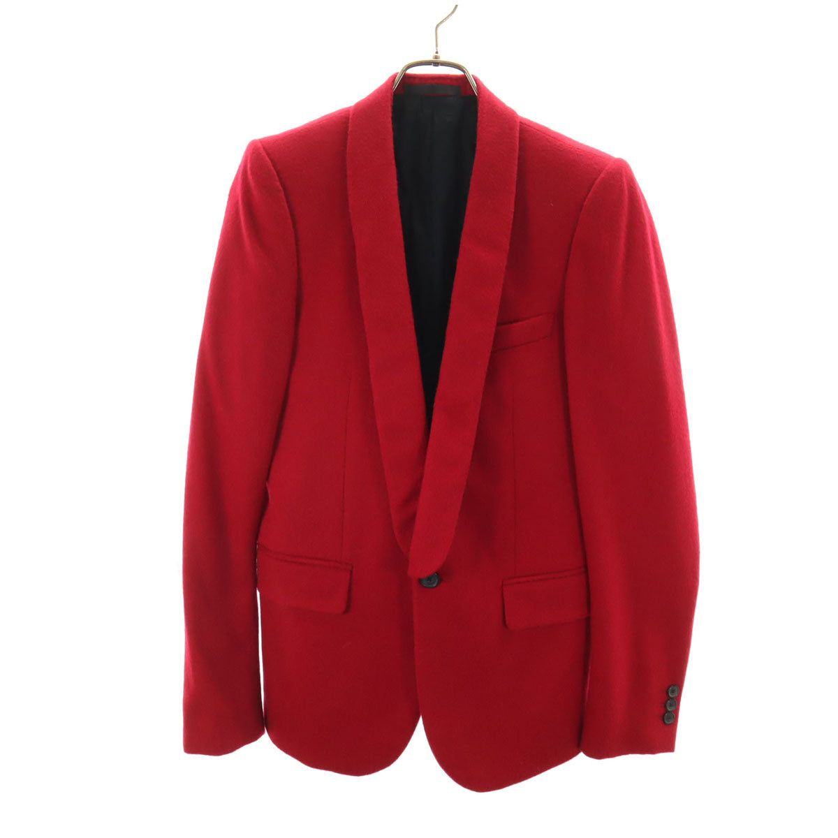 BALMAIN バルマン イタリア製 ショールカラー ジャケット 44 レッド メンズ
