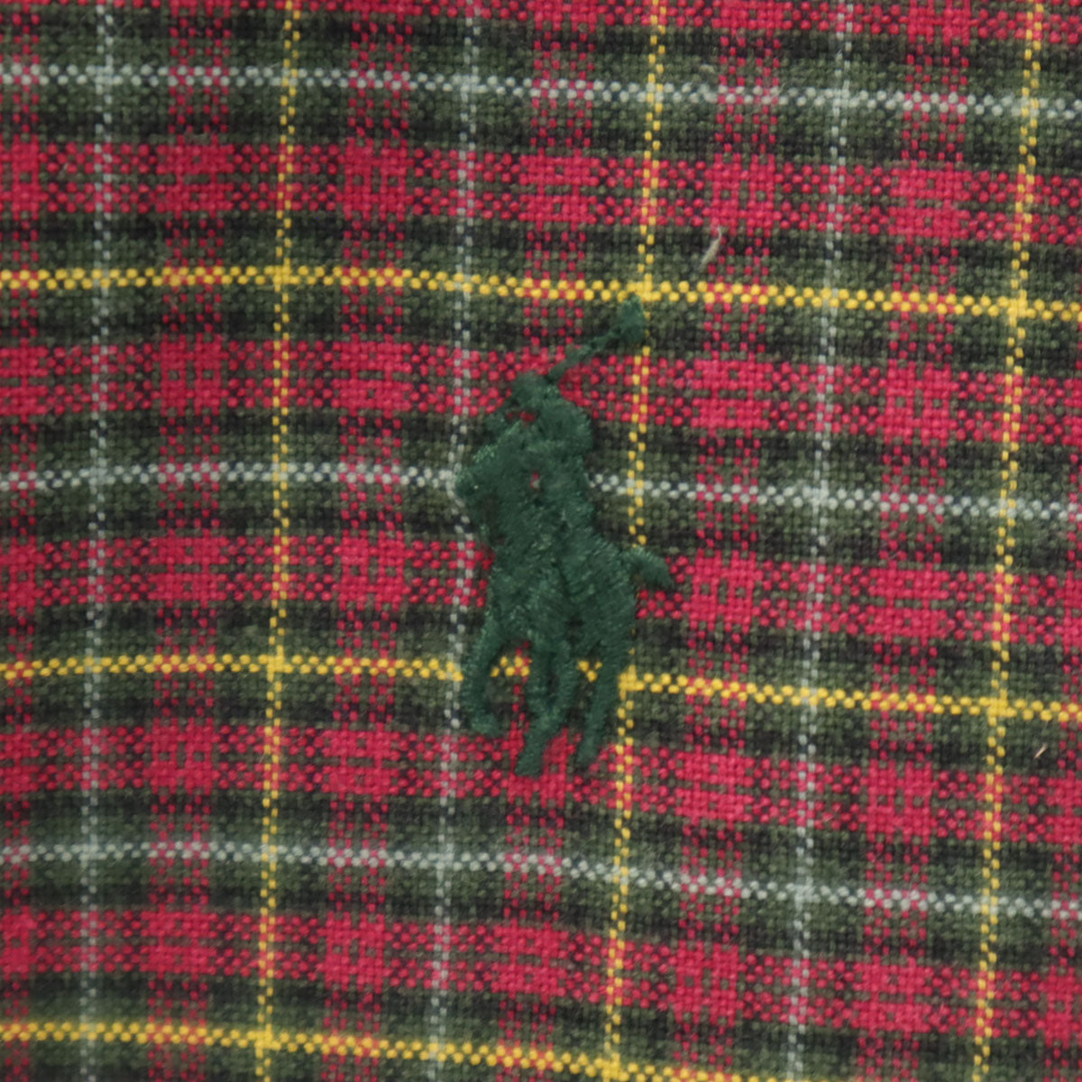 未使用 RALPH LAUREN ラルフローレン チェック柄 長袖 ボタンダウンシャツ L レッド系 メンズ