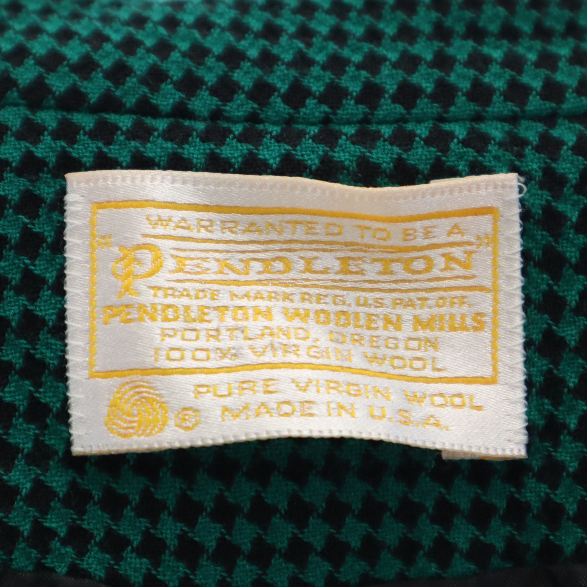 PENDLETON ペンドルトン 70s USA製 ヴィンテージ 総柄 テーラードジャケット 12 グリーン レディース