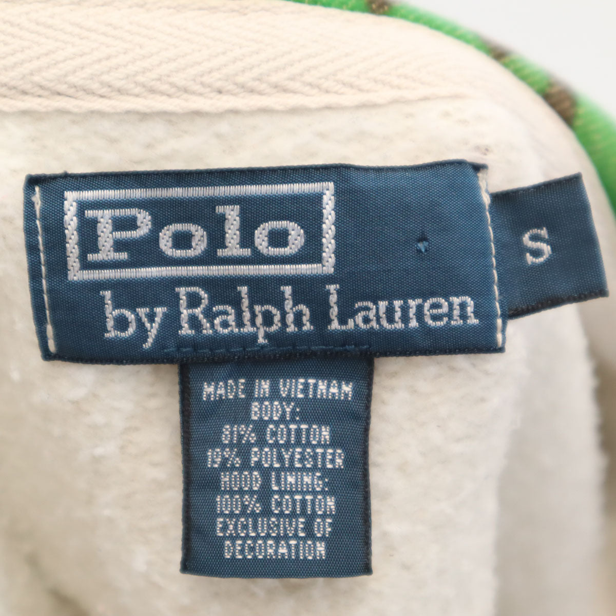 Polo by Ralph Lauren ポロバイラルフローレン 長袖 ジップパーカー S オフホワイト系 裏起毛 メンズ