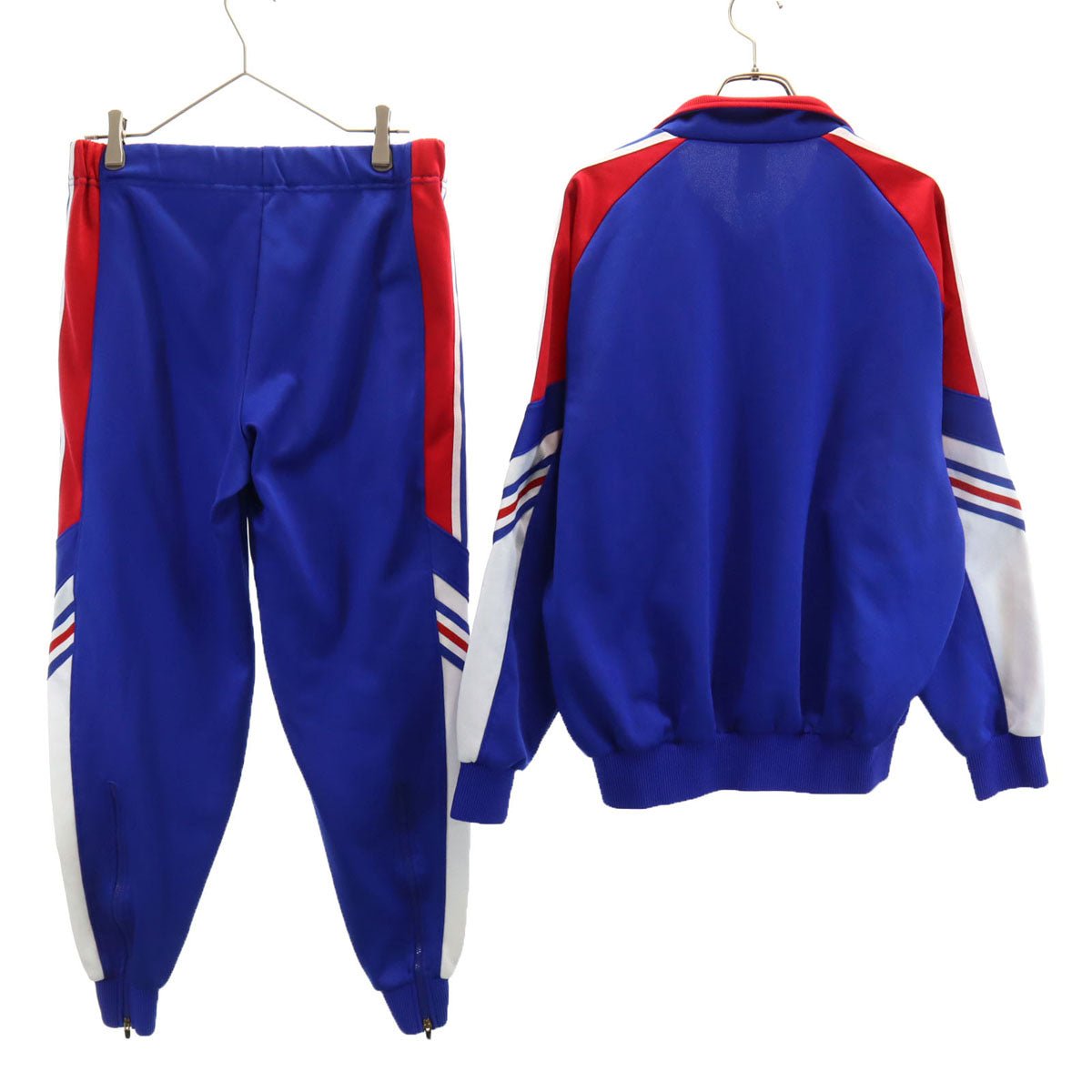 adidas アディダス 90s オールド トラックジャケット 上下 セットアップ L ブルー デサント ジャージ メンズ
