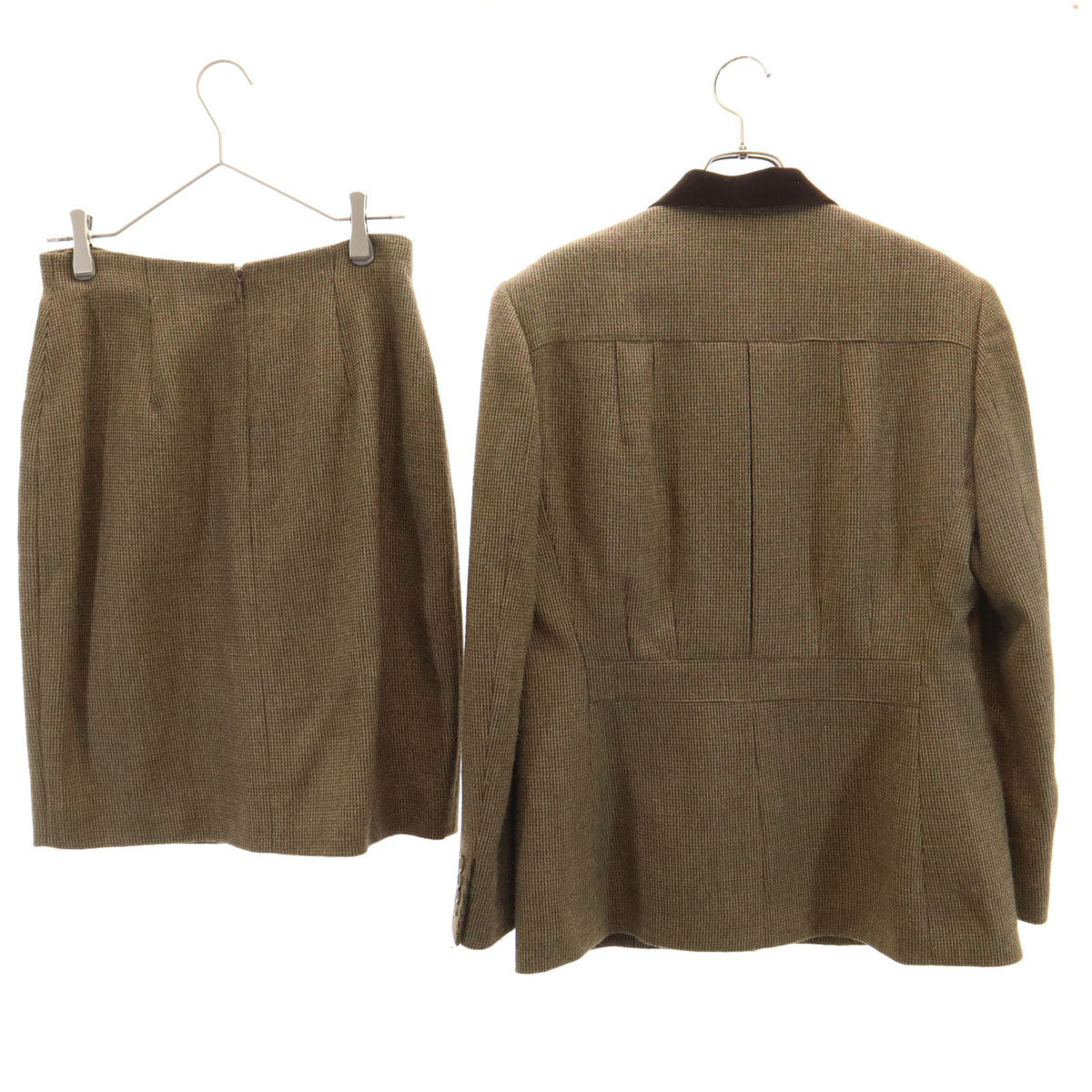 RALPH RALPH LAUREN ラルフラルフローレン 90s オールド ツイード スカートスーツ 上下 セットアップ 11 ブラウン レディース